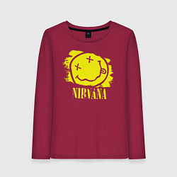 Лонгслив хлопковый женский Nirvana Smile, цвет: маджента