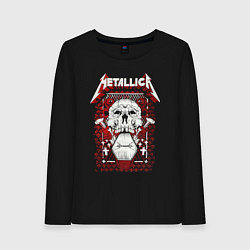 Лонгслив хлопковый женский Metallica art 01, цвет: черный