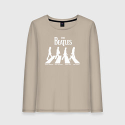 Лонгслив хлопковый женский The Beatles, цвет: миндальный