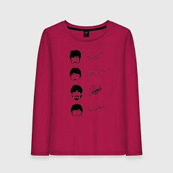 Лонгслив хлопковый женский The Beatles автографы, цвет: маджента