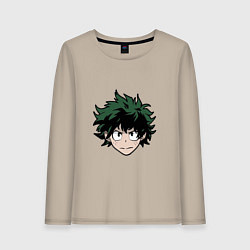 Лонгслив хлопковый женский Izuku Midoriya, цвет: миндальный