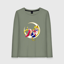 Лонгслив хлопковый женский Sailor Moon, цвет: авокадо