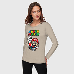 Лонгслив хлопковый женский Mario, цвет: миндальный — фото 2