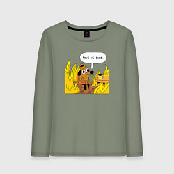 Лонгслив хлопковый женский This is Fine, цвет: авокадо