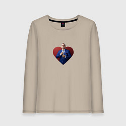Лонгслив хлопковый женский Сердце Меладзе, цвет: миндальный