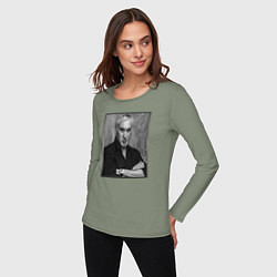 Лонгслив хлопковый женский Валерий Меладзе, цвет: авокадо — фото 2