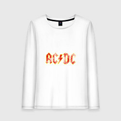 Лонгслив хлопковый женский AC DC HIGH VOLTAGE, цвет: белый