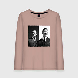 Лонгслив хлопковый женский Tom hardy, цвет: пыльно-розовый