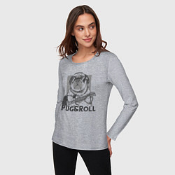 Лонгслив хлопковый женский Pug & Roll, цвет: меланж — фото 2
