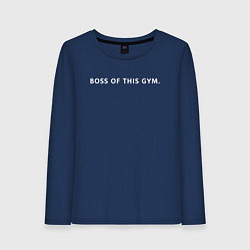 Лонгслив хлопковый женский BOSS OF THIS GYM, цвет: тёмно-синий