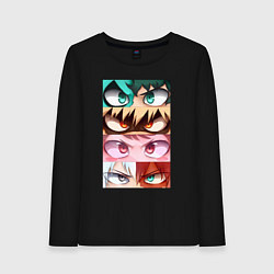 Лонгслив хлопковый женский MY HERO ACADEMIA MHA, цвет: черный