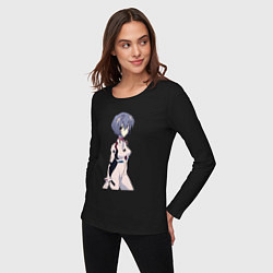 Лонгслив хлопковый женский Ayanami Rei, цвет: черный — фото 2