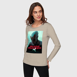 Лонгслив хлопковый женский Слезы в дожде Blade Runner, цвет: миндальный — фото 2