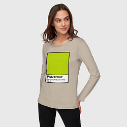 Лонгслив хлопковый женский Shrek: Pantone Color, цвет: миндальный — фото 2