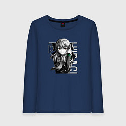 Лонгслив хлопковый женский Шиноа Хираги Последний Серафи, цвет: тёмно-синий