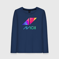 Лонгслив хлопковый женский AVICII RAIBOW, цвет: тёмно-синий