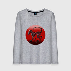 Лонгслив хлопковый женский Собака из лент, цвет: меланж