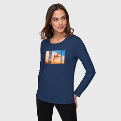 Лонгслив хлопковый женский Cowboy Bebop, цвет: тёмно-синий — фото 2
