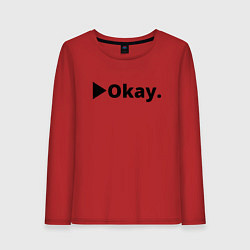 Лонгслив хлопковый женский Okay, цвет: красный