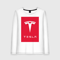 Лонгслив хлопковый женский TESLA MOTORS ТЕСЛА, цвет: белый