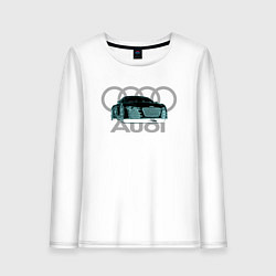 Лонгслив хлопковый женский Audi, цвет: белый