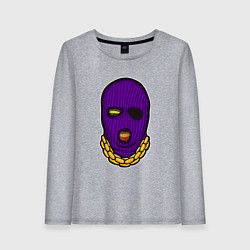 Лонгслив хлопковый женский DaBaby Purple Mask, цвет: меланж
