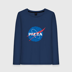 Лонгслив хлопковый женский NASA Pizza, цвет: тёмно-синий