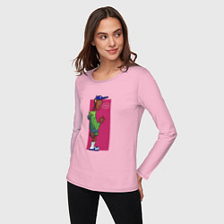 Лонгслив хлопковый женский Уолли Вест, цвет: светло-розовый — фото 2