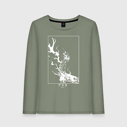 Лонгслив хлопковый женский Черный Аста Чёрный клевер, цвет: авокадо