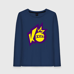 Лонгслив хлопковый женский Knockout Team, цвет: тёмно-синий