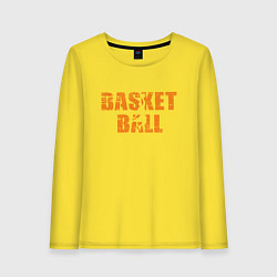 Лонгслив хлопковый женский Баскетбол - Моя Игра, цвет: желтый