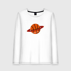 Лонгслив хлопковый женский Basketball Planet, цвет: белый