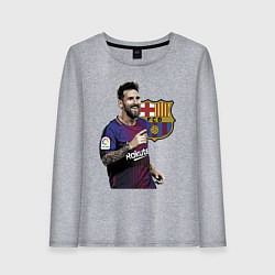 Лонгслив хлопковый женский Lionel Messi Barcelona Argentina, цвет: меланж