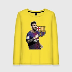 Лонгслив хлопковый женский Lionel Messi Barcelona Argentina, цвет: желтый