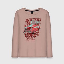 Лонгслив хлопковый женский Cuba Libre, цвет: пыльно-розовый