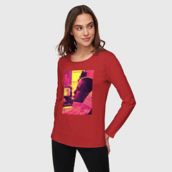 Лонгслив хлопковый женский Trainspotting Chill, цвет: красный — фото 2