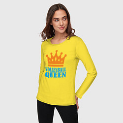 Лонгслив хлопковый женский Королева Волейбола, цвет: желтый — фото 2