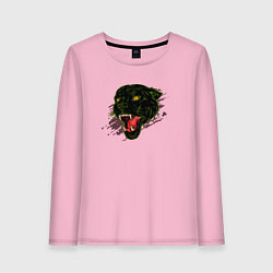 Лонгслив хлопковый женский Голова пантеры, цвет: светло-розовый