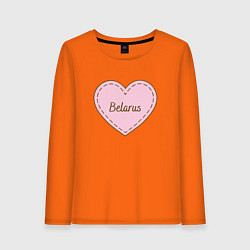 Лонгслив хлопковый женский Love Belarus, цвет: оранжевый