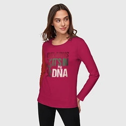 Лонгслив хлопковый женский ДНК - Беларусь, цвет: маджента — фото 2