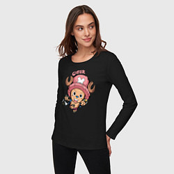 Лонгслив хлопковый женский Тони Тони Чоппер One Piece, цвет: черный — фото 2