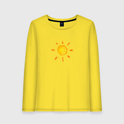 Лонгслив хлопковый женский Солнце, цвет: желтый
