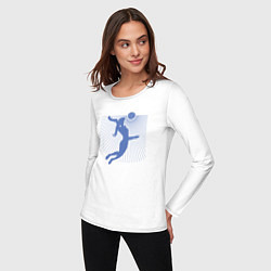 Лонгслив хлопковый женский Girl Volleyball, цвет: белый — фото 2