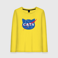 Лонгслив хлопковый женский Cats NASA, цвет: желтый