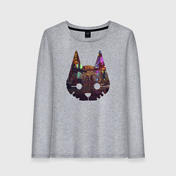 Лонгслив хлопковый женский Stray: City Cat, цвет: меланж
