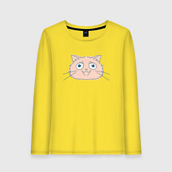 Лонгслив хлопковый женский Cute Cat, цвет: желтый