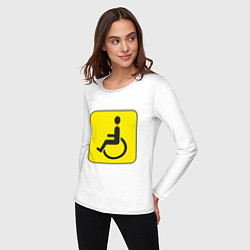 Лонгслив хлопковый женский Знак Инвалид, цвет: белый — фото 2