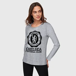 Лонгслив хлопковый женский Chelsea FC: Emblem, цвет: меланж — фото 2