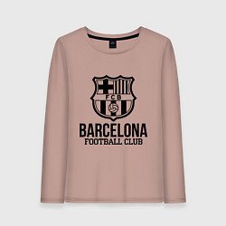 Лонгслив хлопковый женский Barcelona FC, цвет: пыльно-розовый