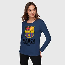 Лонгслив хлопковый женский Barcelona Football Club, цвет: тёмно-синий — фото 2